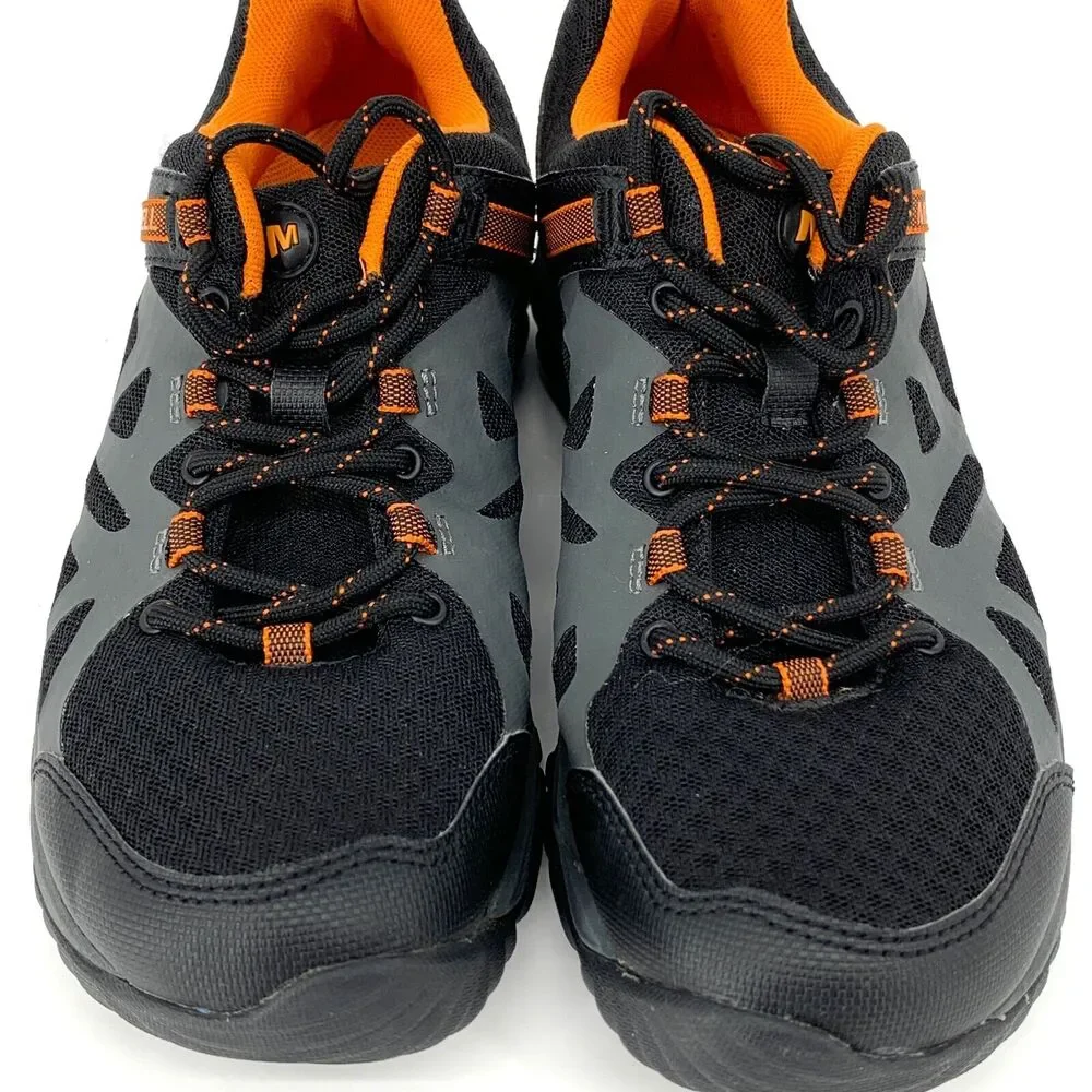MERRELL men's Outright Edge Hiking Shoe Black Orange 7.5